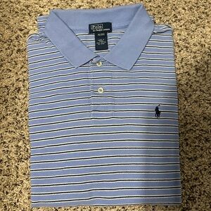 Boys Polo by Ralph Lauren Light Blue Striped Polo